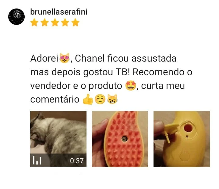 Print completo da avaliação de brunellaserafini, com 5 estrelas, comentário e fotos da escova