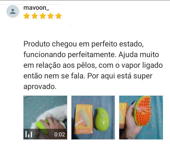 Print completo da avaliação de mavoon_, com 5 estrelas, comentário e fotos da escova